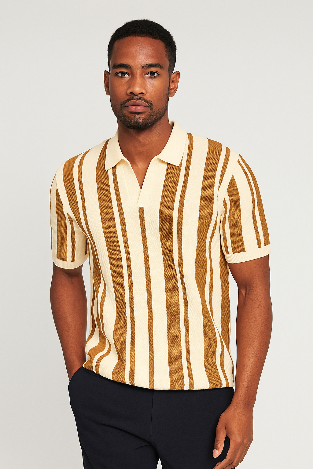 Caramel Knitted Polo