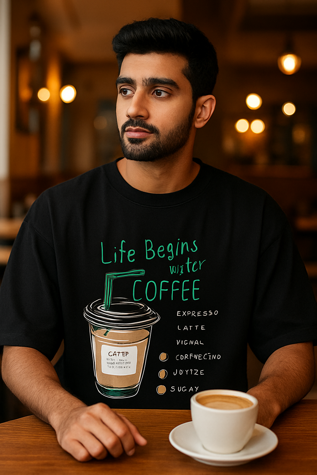 BLACK COFFEE -  Oversized TEE